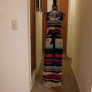 Striped Multicolor Maxi Dress